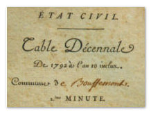 Table d&eacute;cennale de la commune de Bouff&eacute;mont (95)