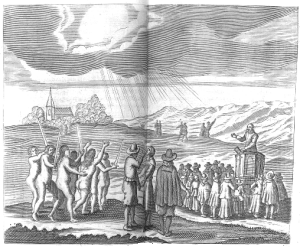 Illustrations de Alexander Rossen ( 1674) scène de prêche 