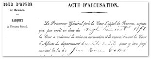 Archives judiciaires : acte d'accusation