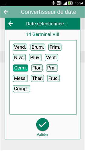 Conversion d'une date avec l'application mobile