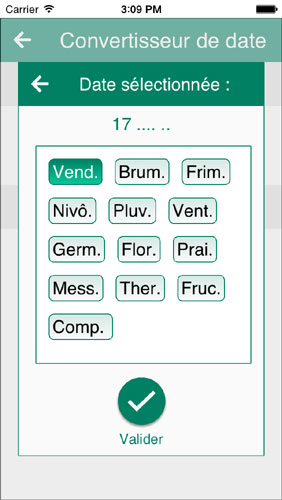 Convertisseur de date, choix du jour