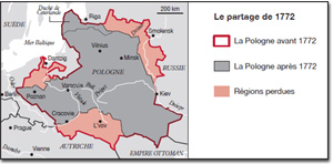 Carte de la Pologne Partage de 1772