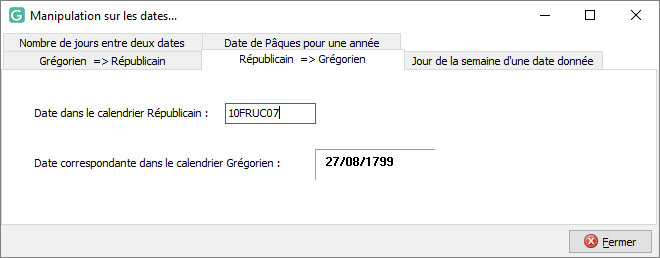 Conversion d'une date du calendrier révolutionnaire 